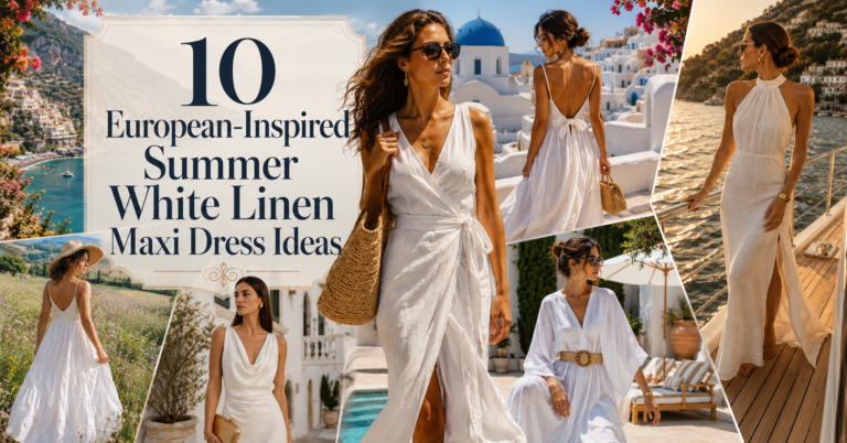 10 European-Inspired Summer White Linen Maxi Dress Ideas