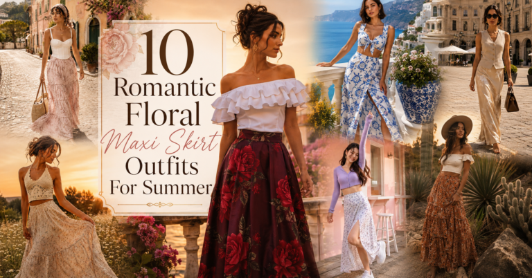 10 Romantic Floral Maxi Skirt Outfits For Summer
