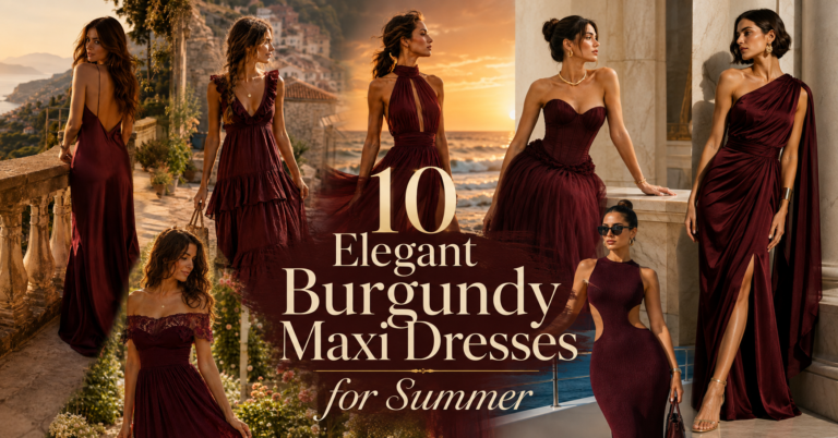 10 Elegant Burgundy Maxi Dresses For Summer